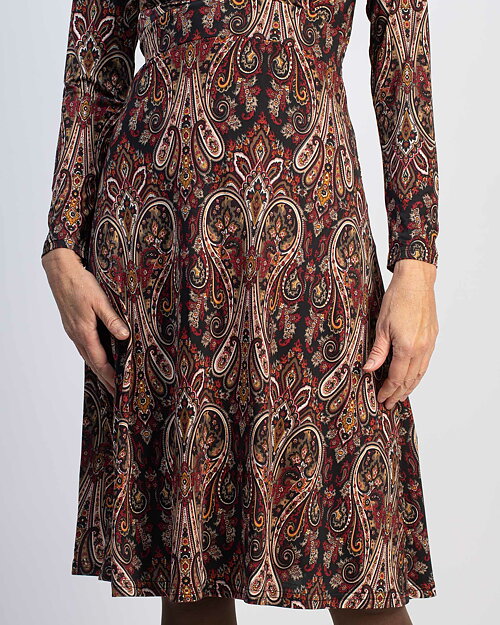 Klänning Pauline röd/brun paisley - 7
