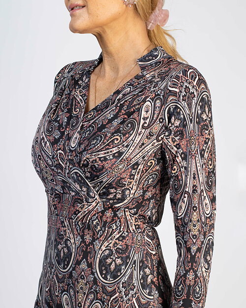 Klänning Pauline rosa/grå paisley - 3