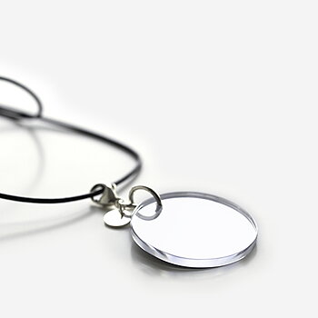 Color Palette 2.0 Mirror Mirror  Långt Halsband  Lädertråd  med Spegel 