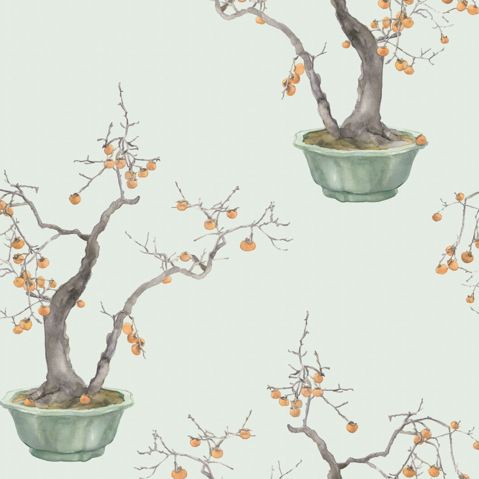 TAPET KAKI PERSIMMON, Jade & Marigold