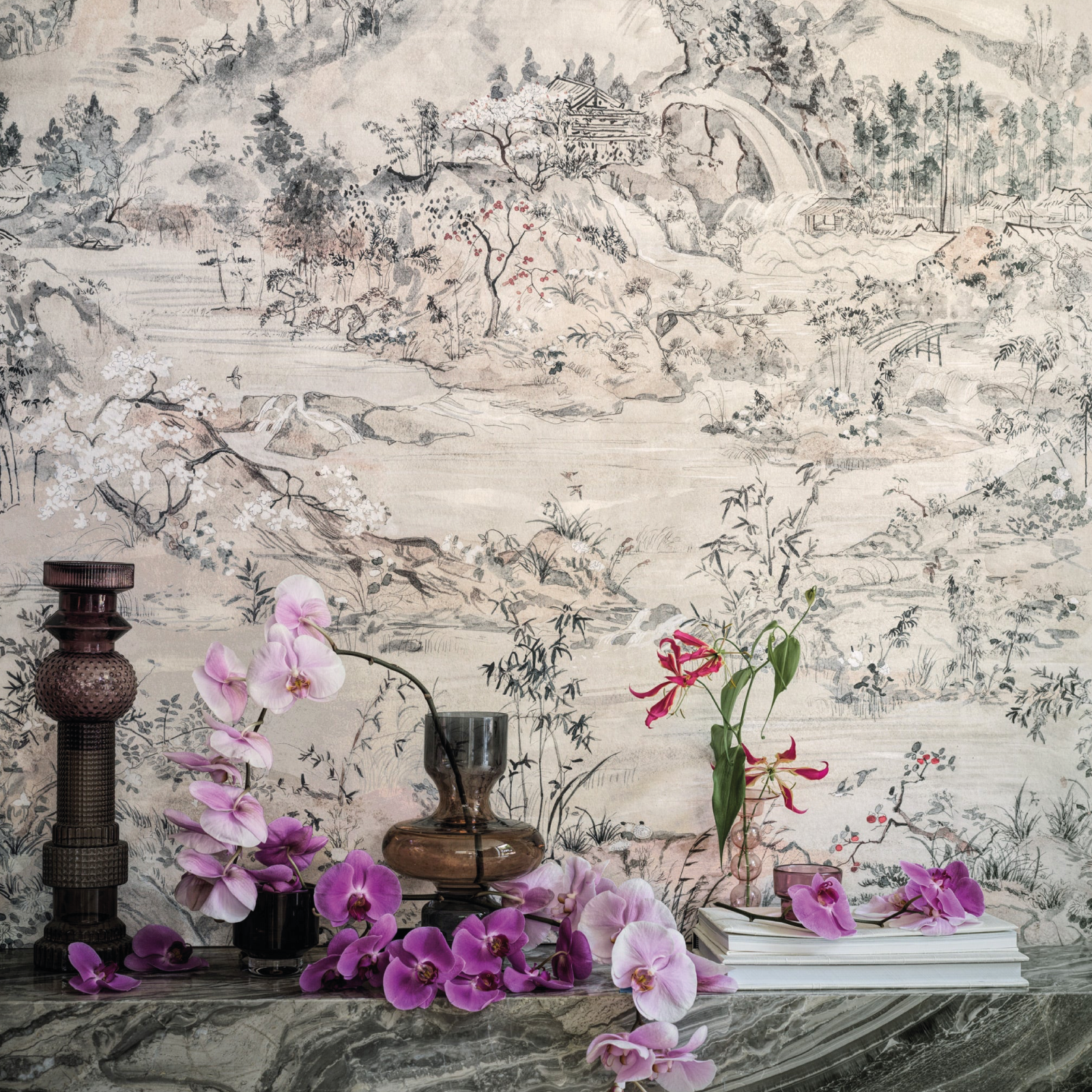 TAPET JAPANESE CHINOSERIE, Peony