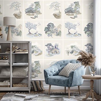 TAPET TILE TOILE, Blue
