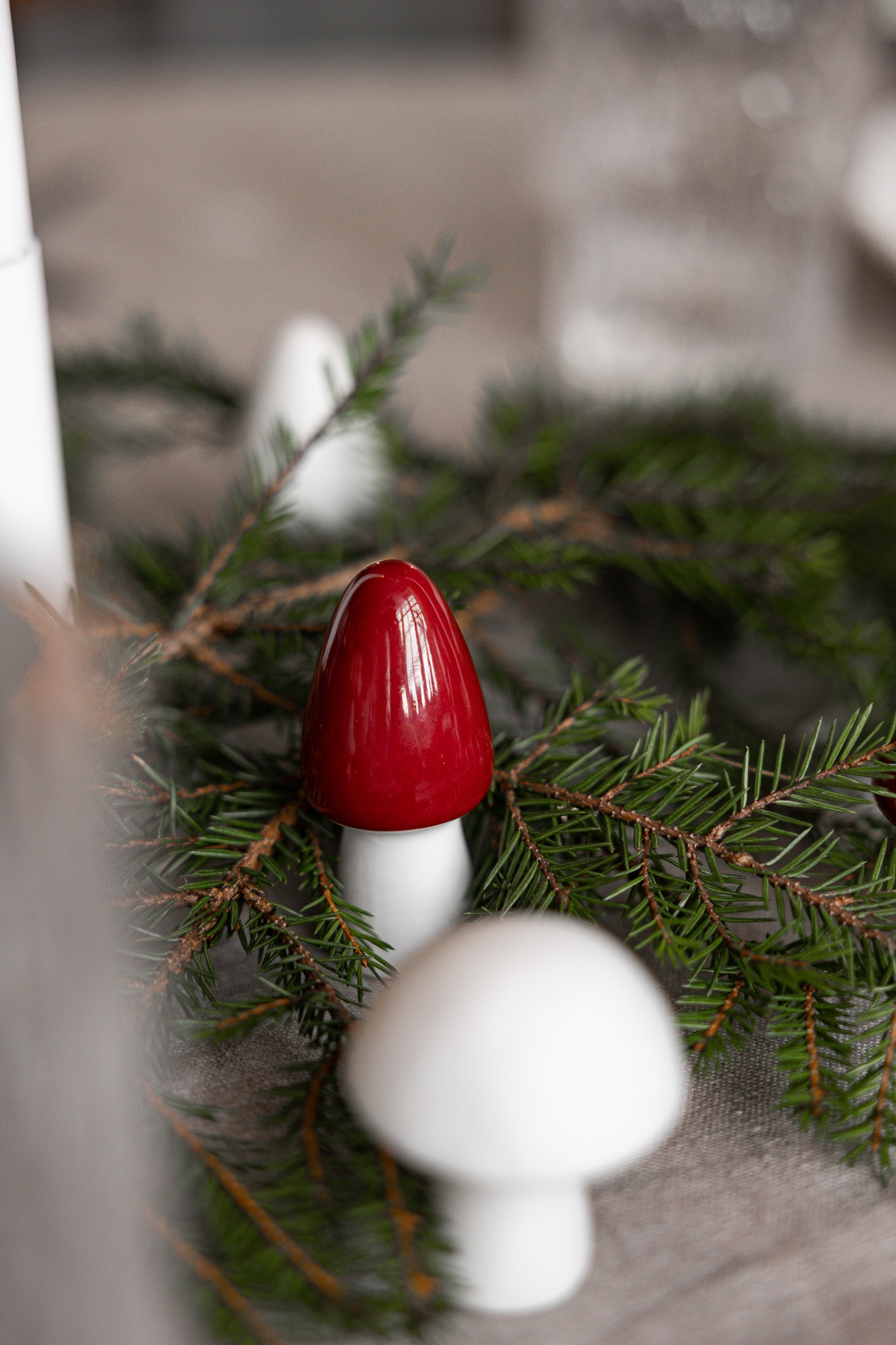 Bohult Mushroom - Ceramic - Red - 3x6 cm