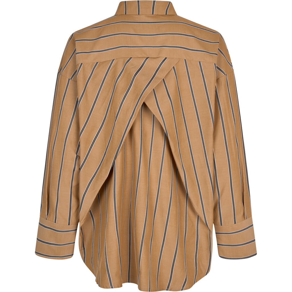 A-View - Magnolia Stripe Shirt Camel/Black - 5