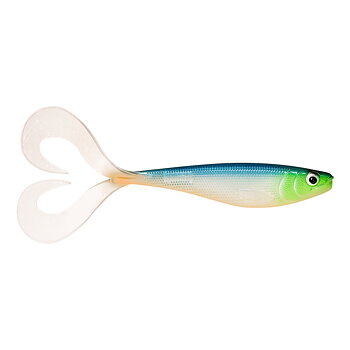 Rapala Soft Olio UV är en 18cm lång twintail jigg för gäddfiske. Även grym jigg för hälleflundrafisket. Blue Ghost