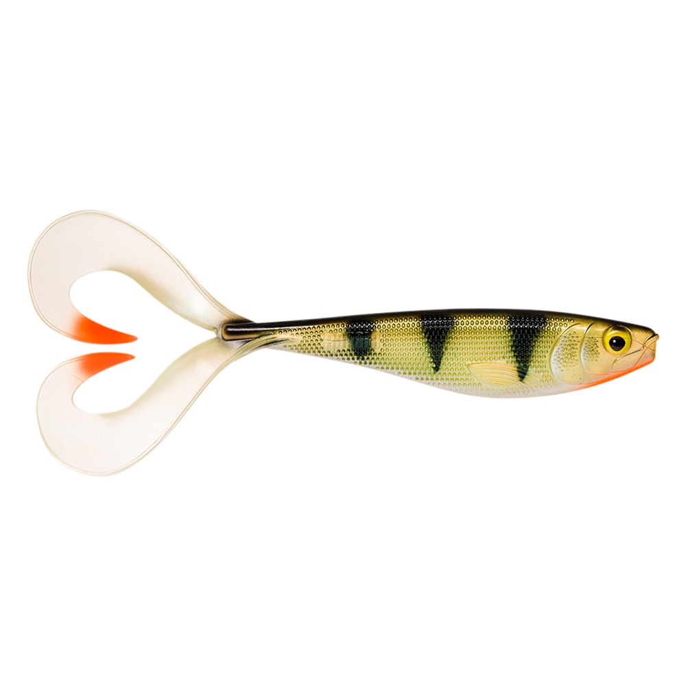 Rapala Soft Olio UV är en 18cm lång twintail jigg för gäddfiske. Även grym jigg för hälleflundrafisket. live perch