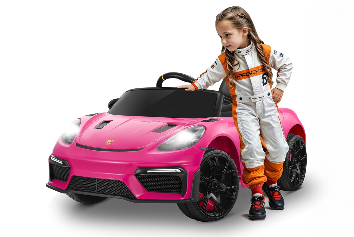Porsche 718 Spyder RS Elbil för barn Rosa - 8