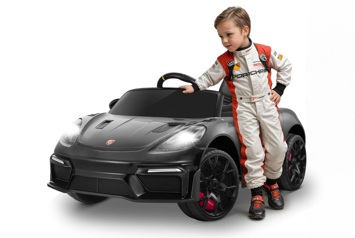 Porsche 718 Spyder RS Elbil för barn Svart - 2