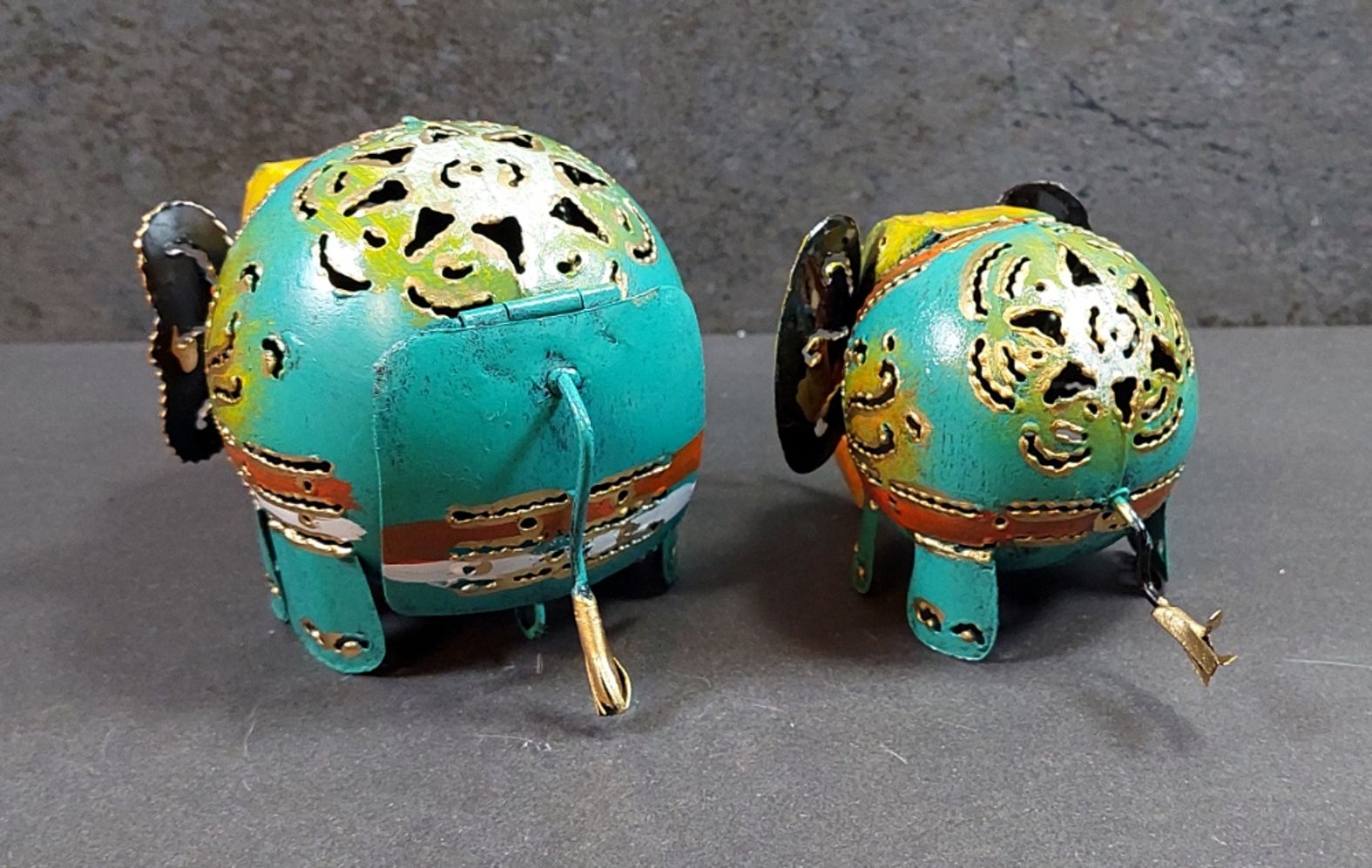Handmålad Plåt Elefant - 2