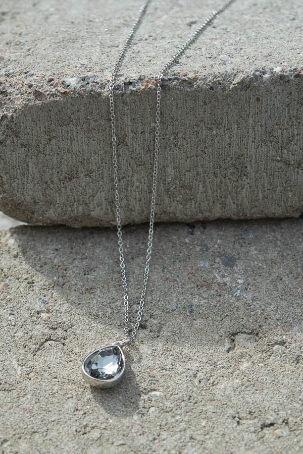 By Jolima - Necklace Glam Bead Smoke Silver