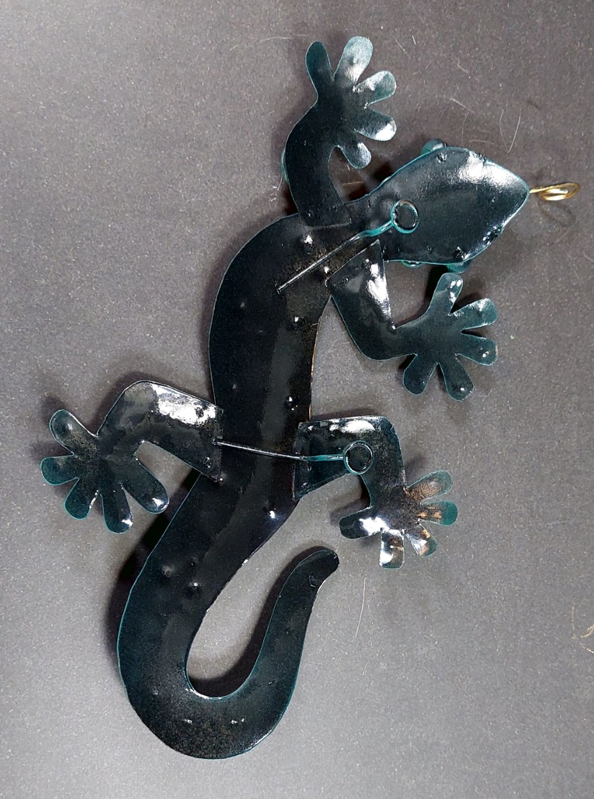 Handmålad Plåt Gecko - 2