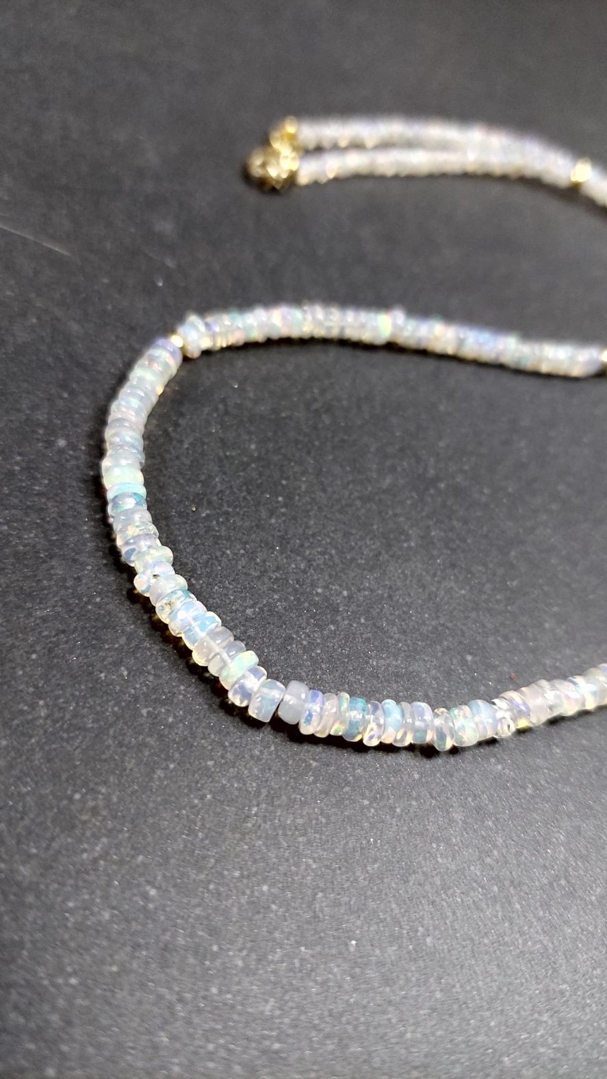 Äkta Opal Pärla Halsband, 2mm Pärlor - 2