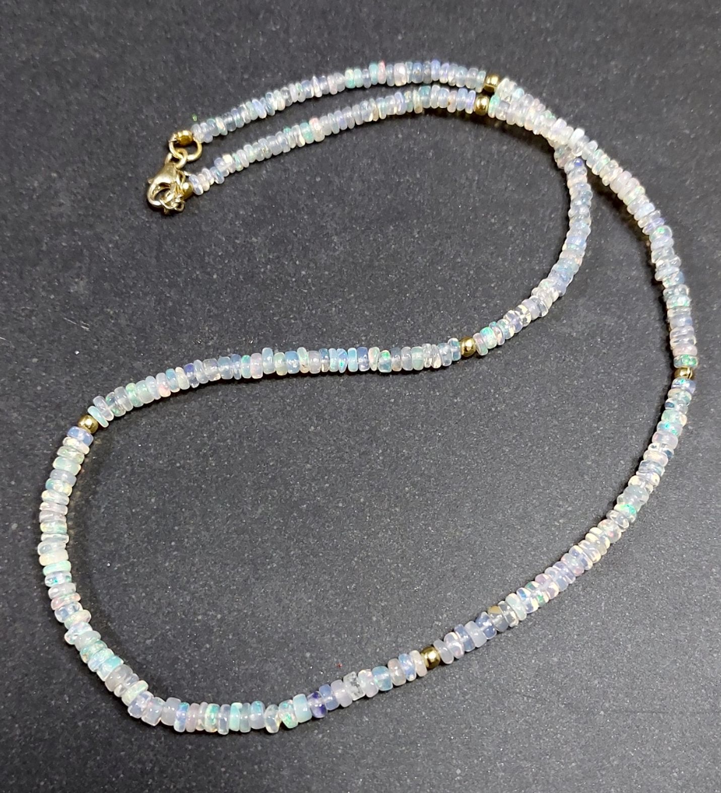 Äkta Opal Pärla Halsband, 2mm Pärlor