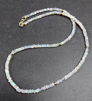 Äkta Opal Pärla Halsband, 2mm Pärlor