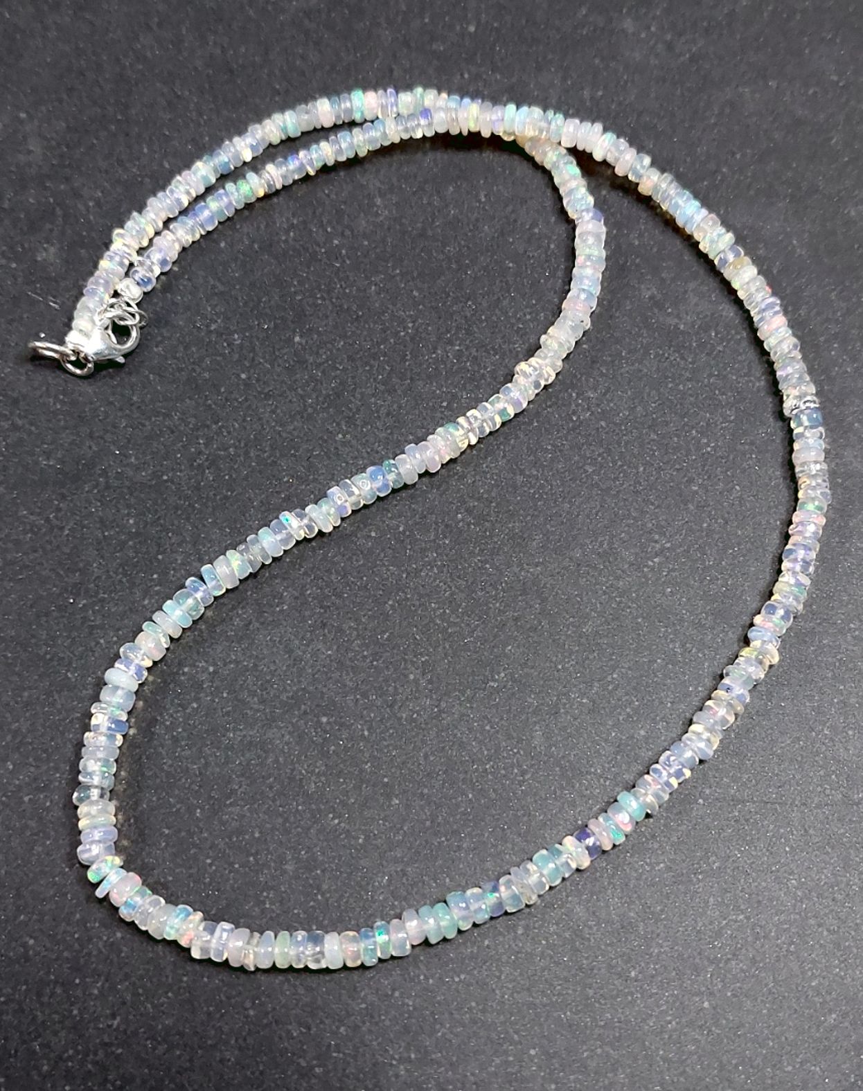Äkta Opal Pärla Halsband, 2mm Pärlor