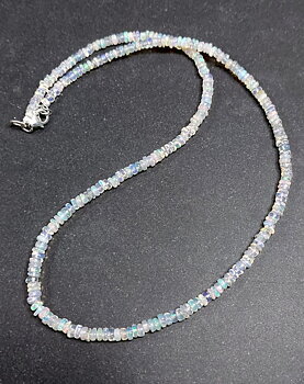 Äkta Opal Pärla Halsband, 2mm Pärlor