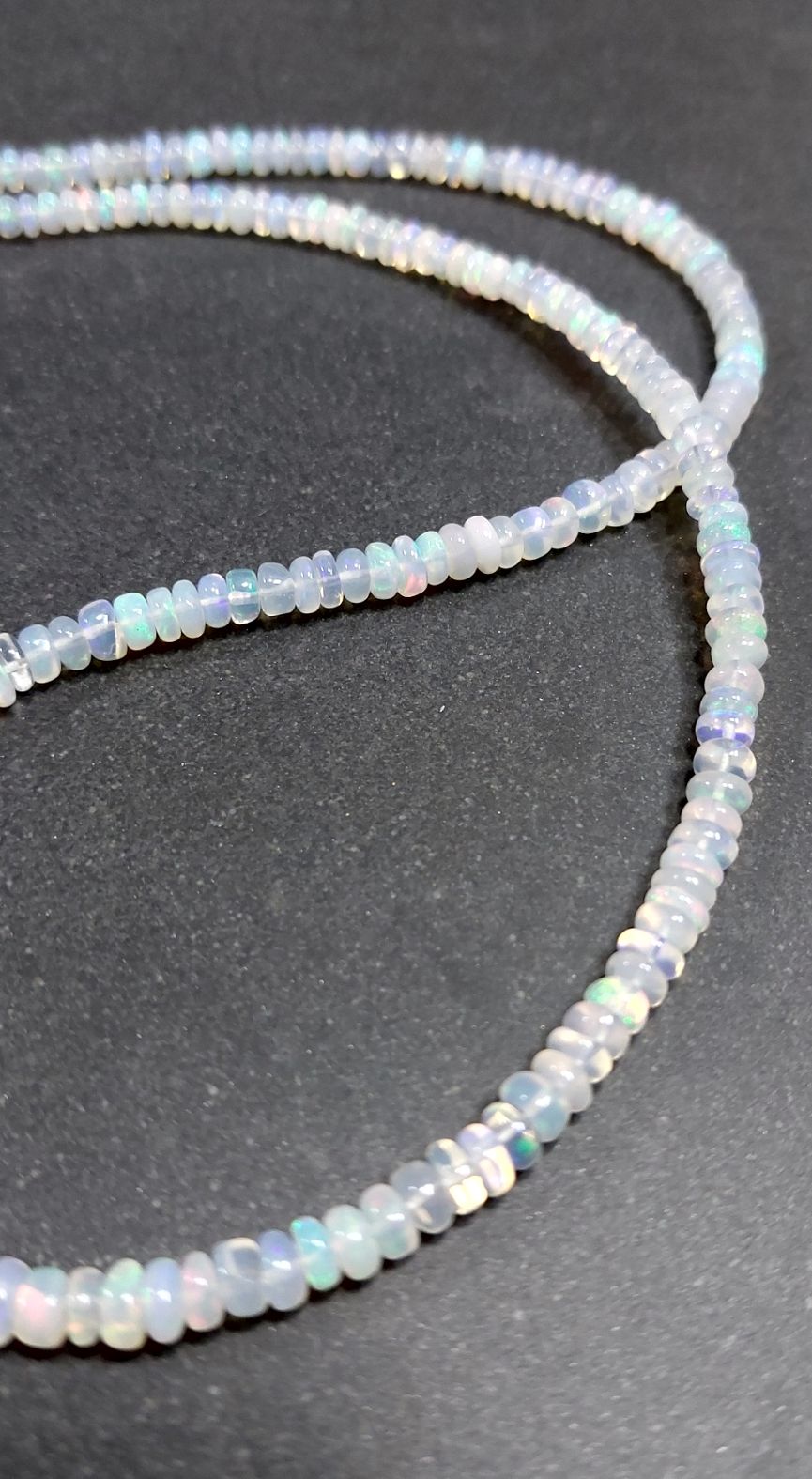 Äkta Opal Pärla Halsband, 3,8mm Pärlor - 2
