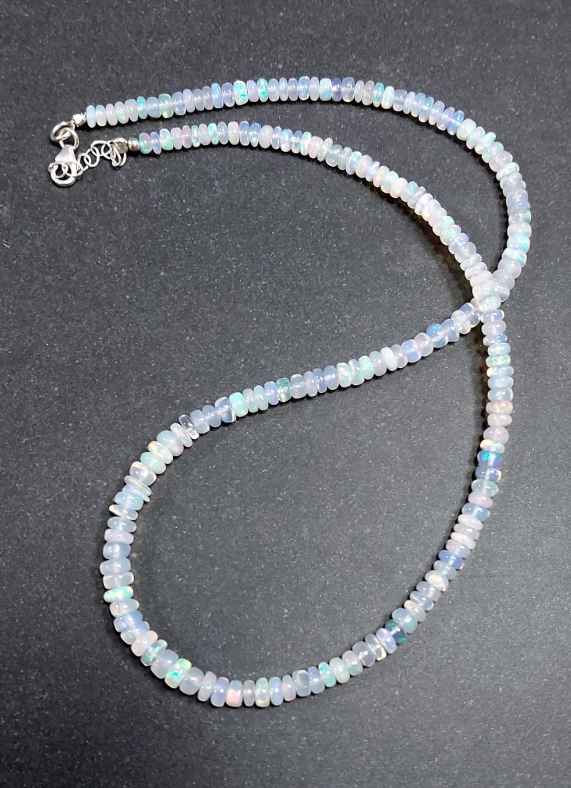 Äkta Opal Pärla Halsband, 3,8mm Pärlor