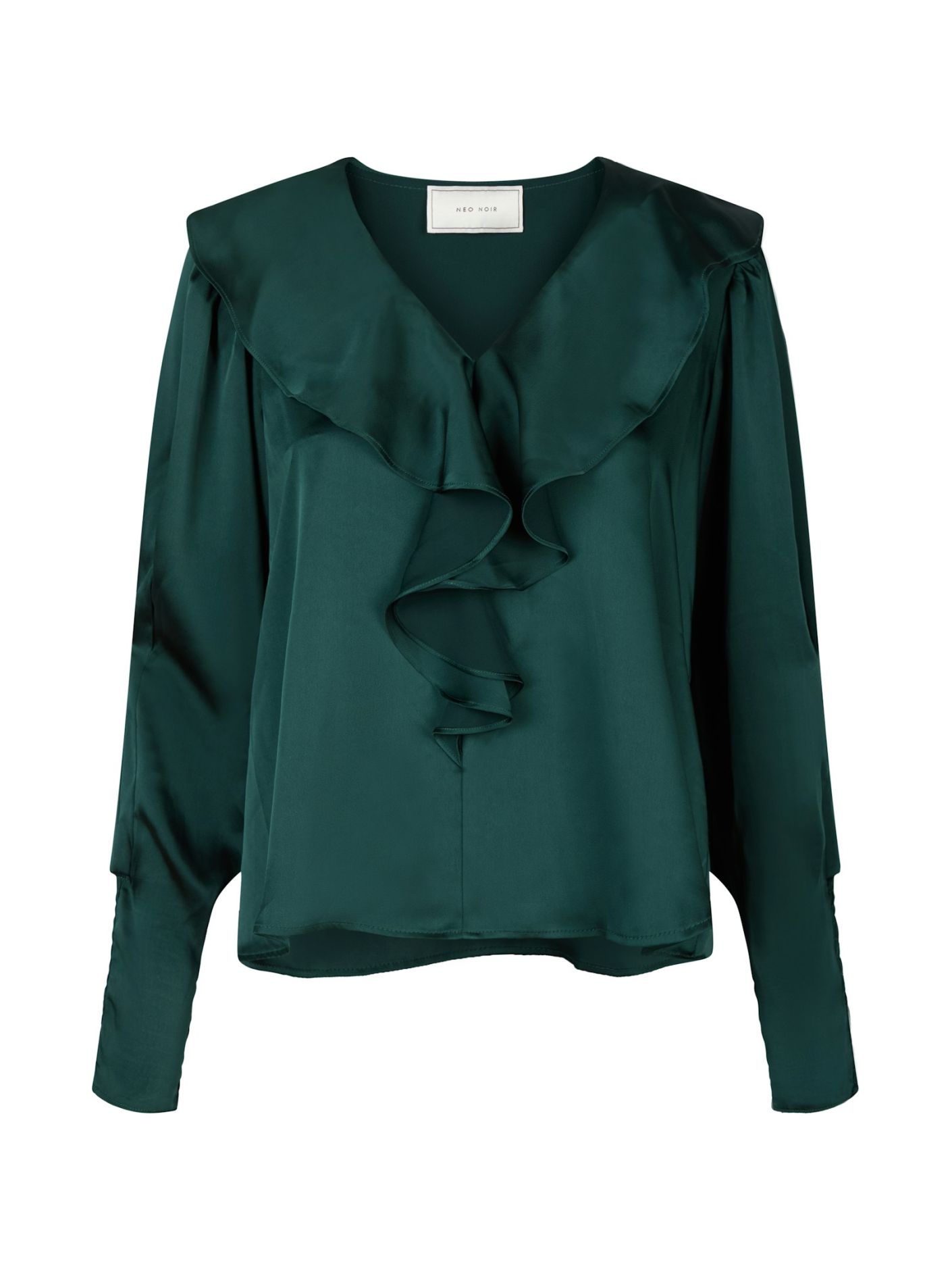 Neo Noir  - Sandie Sateen Blouse Dark green - 4