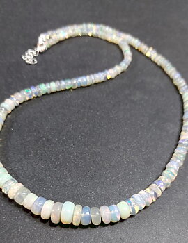 Äkta Opal Pärla Halsband, Graderat 