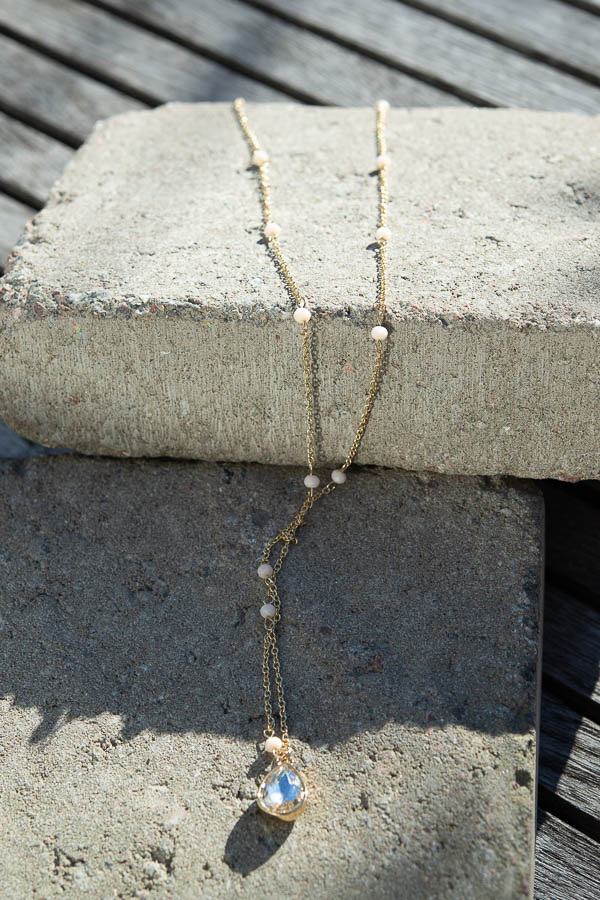 By Jolima - Glam Drop Necklace Gold Long - 3