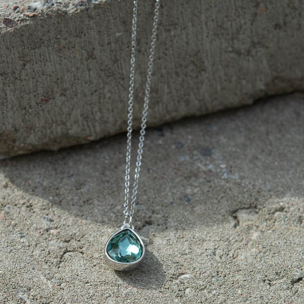 By Jolima - Glam Drop Necklace Indian Saphire Silver - 3