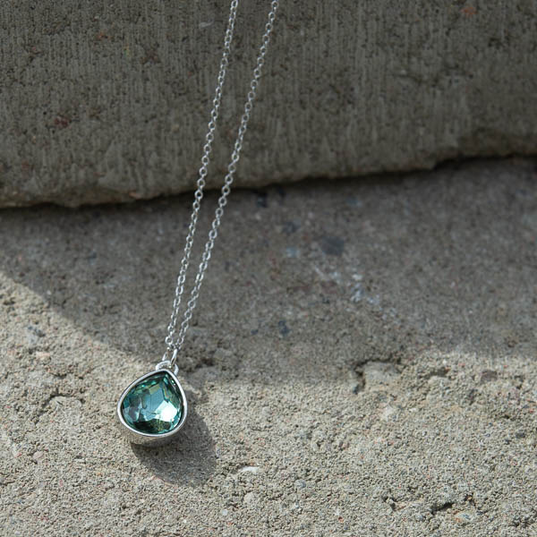 By Jolima - Glam Drop Necklace Indian Saphire Silver - 2