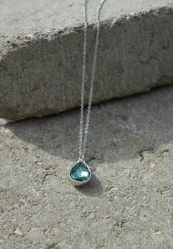 By Jolima - Glam Drop Necklace Indian Saphire Silver