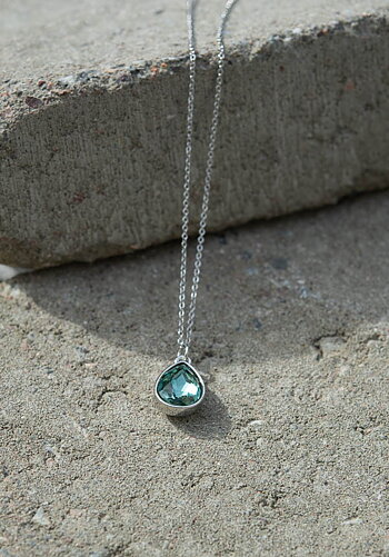 By Jolima - Glam Drop Necklace Indian Saphire Silver