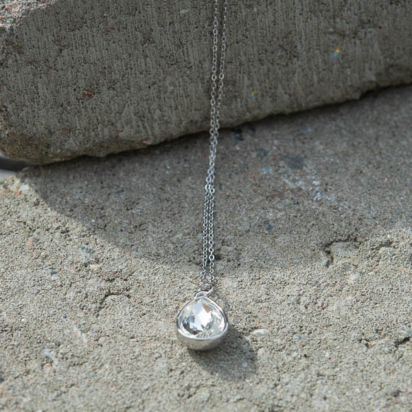 By Jolima - Glam Drop Necklace Crystal Silver - 3