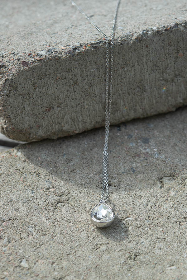 By Jolima - Glam Drop Necklace Crystal Silver