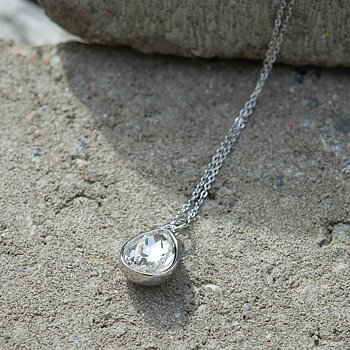 By Jolima - Glam Drop Necklace Crystal Silver