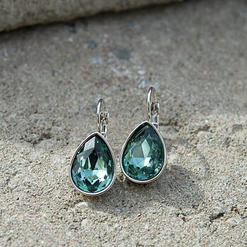 By Jolima - Tear Drop Earring Indian Saphire Silver