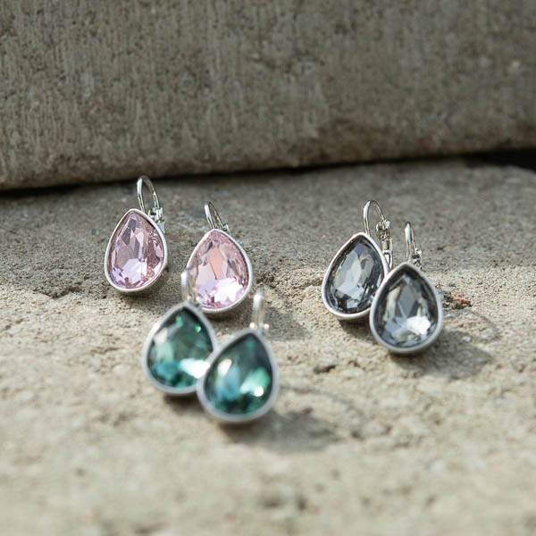 By Jolima - Tear Drop Earring Light Rose Silver - 3