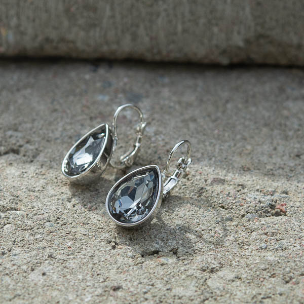 By Jolima - Tear Drop Earring Smoke Silver - 2