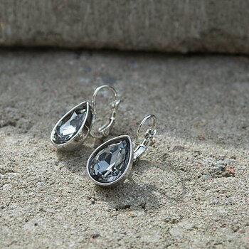 By Jolima - Tear Drop Earring Smoke Silver