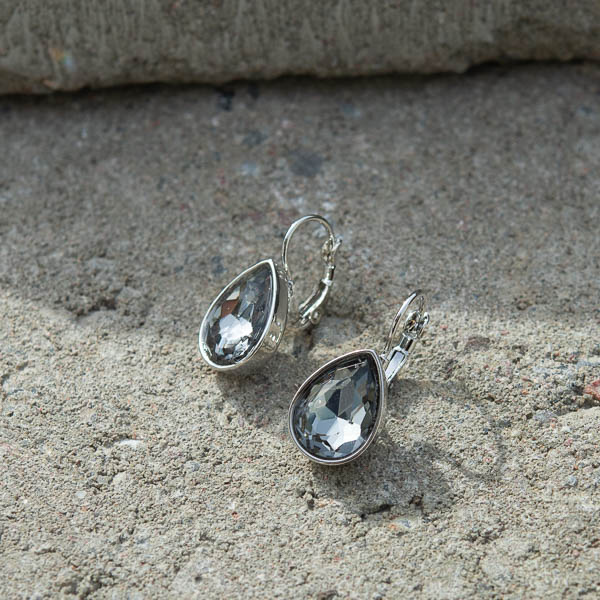 By Jolima - Tear Drop Earring Smoke Silver