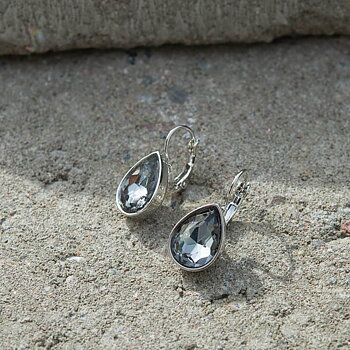 By Jolima - Tear Drop Earring Smoke Silver