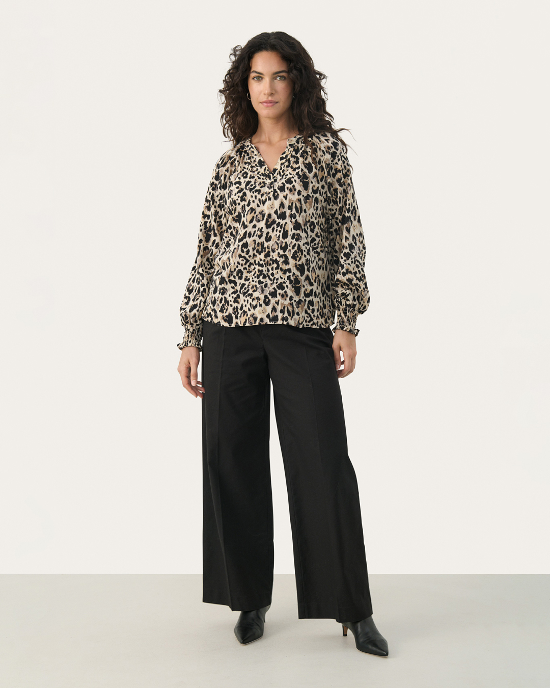 Blus Tennie leopardmönstrad svart/beige - 4