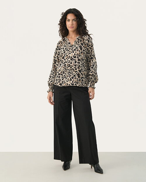 Blus Tennie leopardmönstrad svart/beige - 4