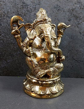 Ganesha  i Putsad Mässing   - 14cm