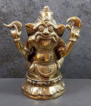 Ganesha  i Putsad Mässing   - 14cm