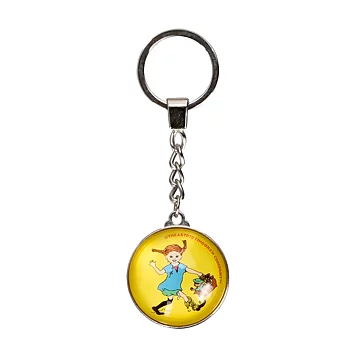Pippi Longstocking Glass Keyring - Yellow