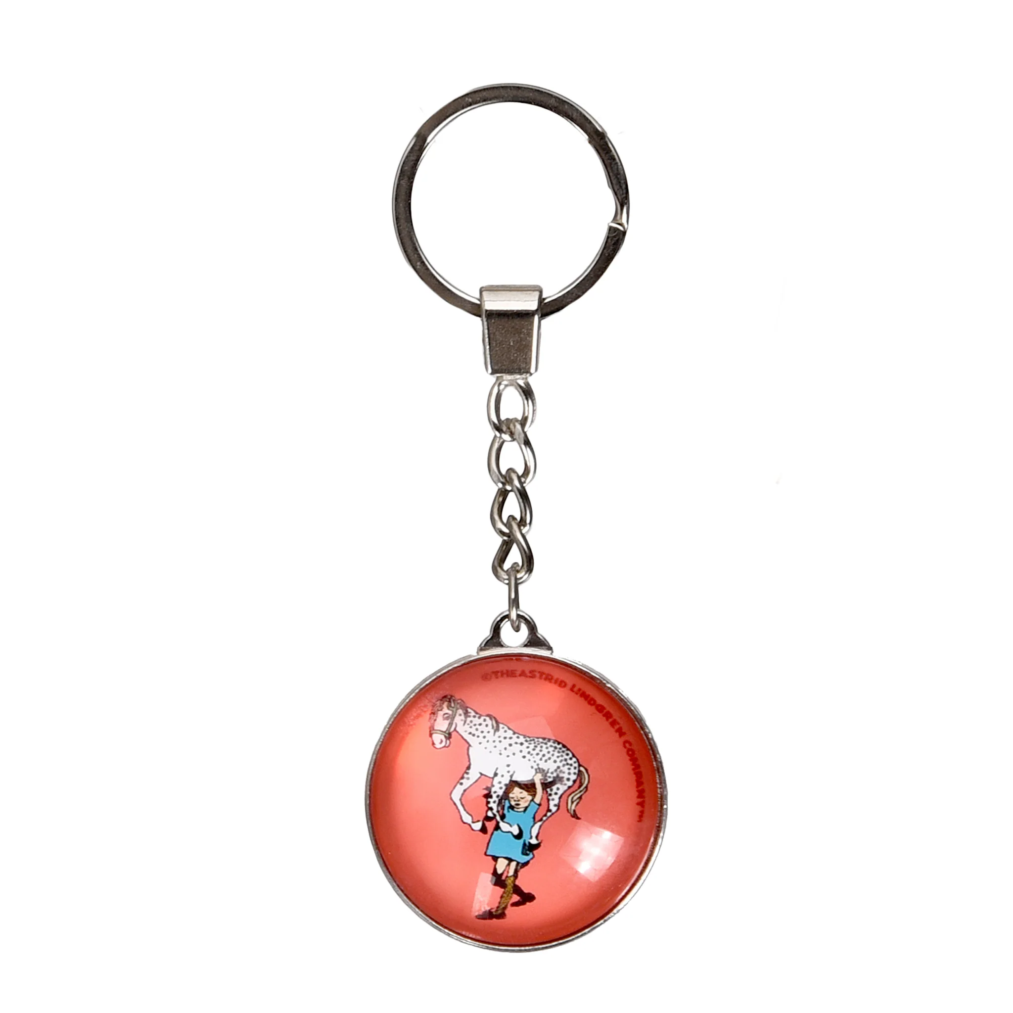 Pippi Longstocking Glass Keyring - Red