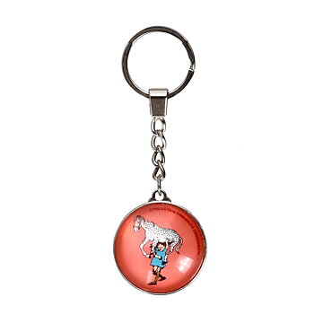 Pippi Longstocking Glass Keyring - Red