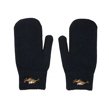 Pippi Embroidered Mittens - Adult Size - Black
