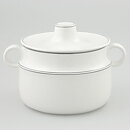 スティグ・リンドベリ  Birkaシリーズ  白色の丸いポット  ライン模様  24/17cm  1973年