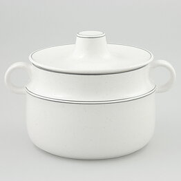 Stig Lindberg (Birka 1973) White Tureen with Linear Decor 24/17 cm