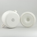 スティグ・リンドベリ  Birkaシリーズ  白色の丸いポット  ライン模様  24/17cm  1973年
