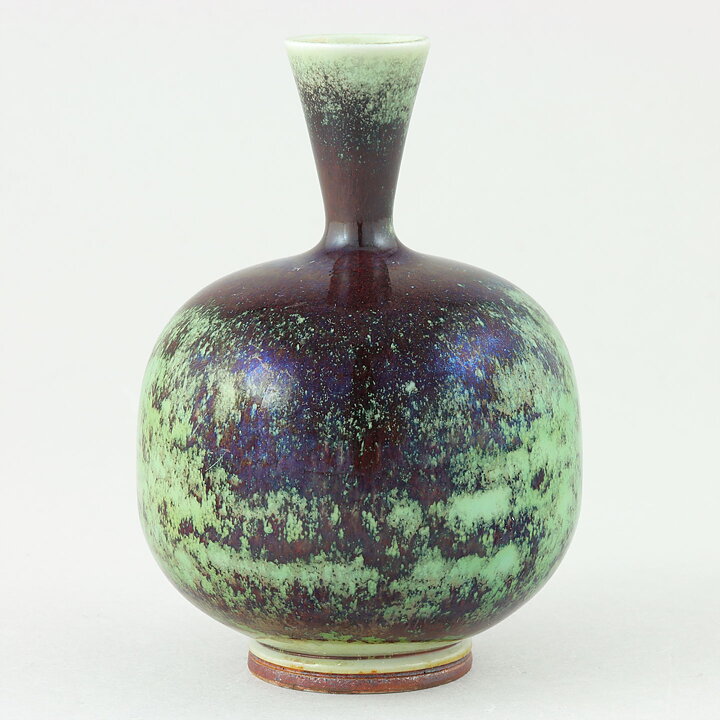 Berndt Friberg (1971) Unique Vase with Celadon/Oxblood Glaze 9 cm